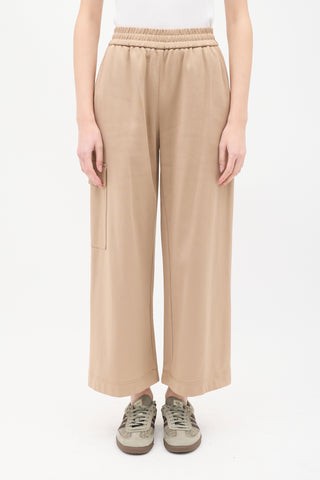 Tibi Beige Wide Leg Lounge Pant