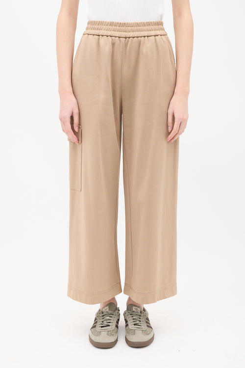 Tibi Beige Wide Leg Lounge Pant