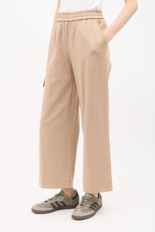 Tibi Beige Wide Leg Lounge Pant