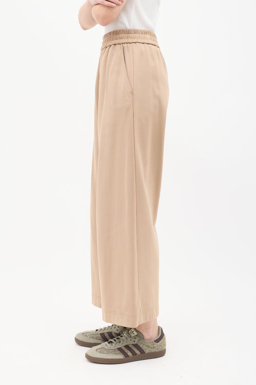 Tibi Beige Wide Leg Lounge Pant