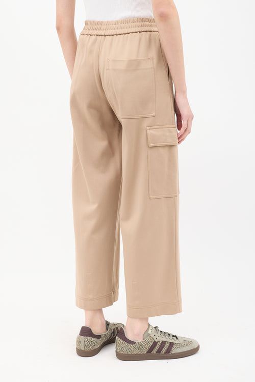 Tibi Beige Wide Leg Lounge Pant