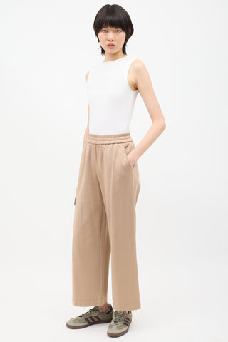 Tibi Beige Wide Leg Lounge Pant