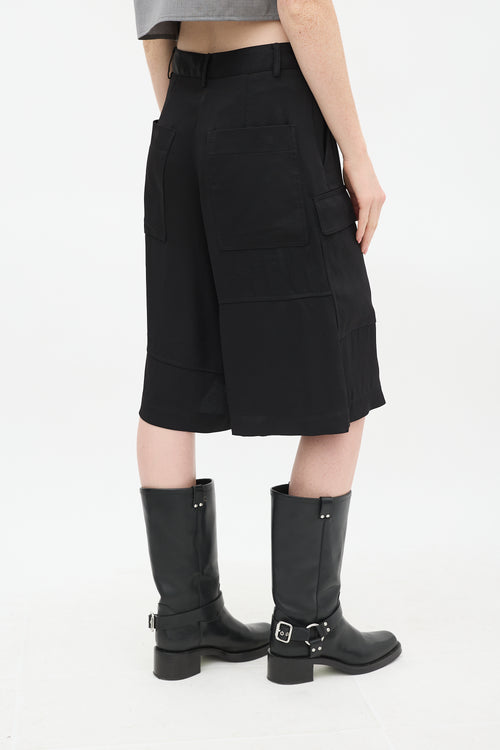 Tibi Black Eco Cargo Shorts