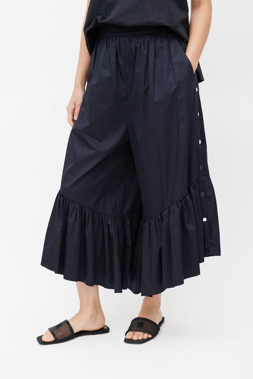 Tibi Black Ruffled Co-Ord Set