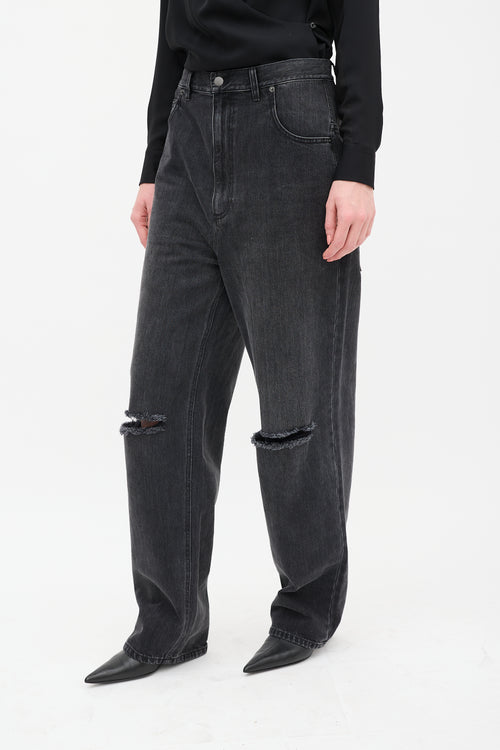 Tibi Washed Black Ryder Ripped Jeans