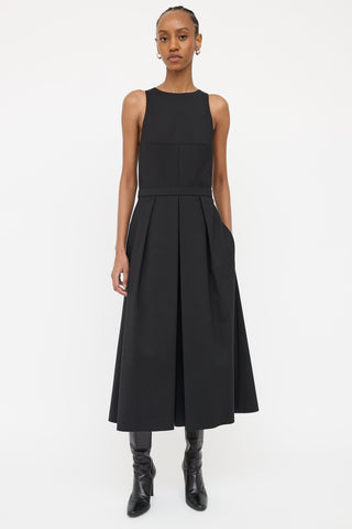 Tibi Black Seam Panel Pleat Jumpsuit