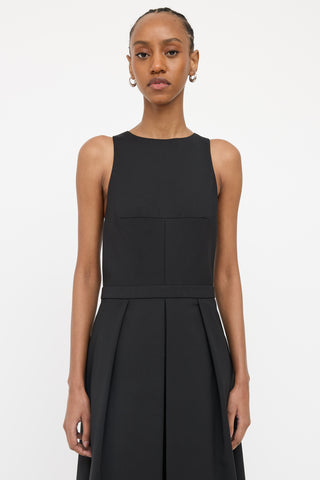 Tibi Black Seam Panel Pleat Jumpsuit