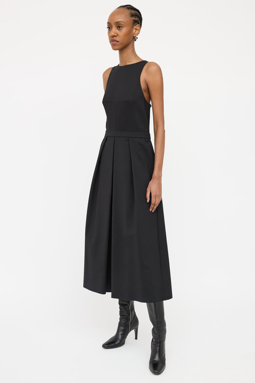 Tibi Black Seam Panel Pleat Jumpsuit