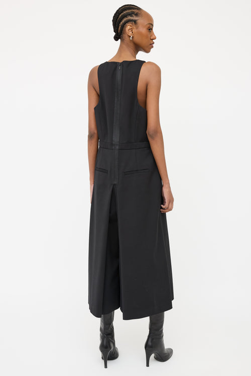 Tibi Black Seam Panel Pleat Jumpsuit