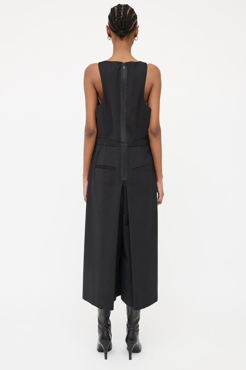 Tibi Black Seam Panel Pleat Jumpsuit