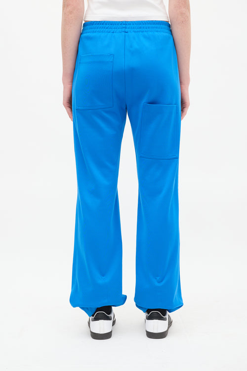 Tibi Blue Nylon 
Cotton Pintuck Lounge Pant