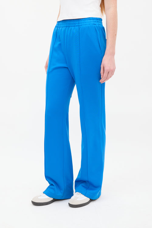 Tibi Blue Nylon 
Cotton Pintuck Lounge Pant