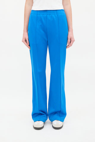 Tibi Blue Nylon 
Cotton Pintuck Lounge Pant