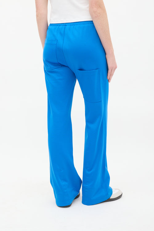 Tibi Blue Nylon 
Cotton Pintuck Lounge Pant