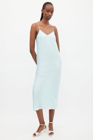 Tibi Blue Satin Slip Dress