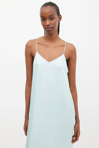 Tibi Blue Satin Slip Dress