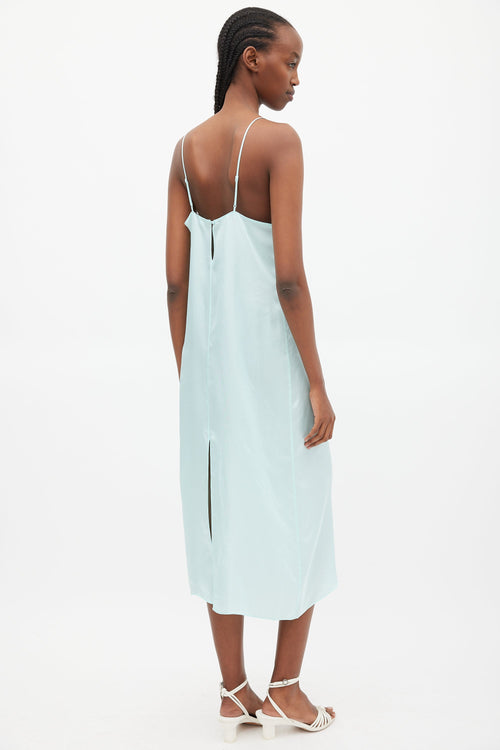 Tibi Blue Satin Slip Dress