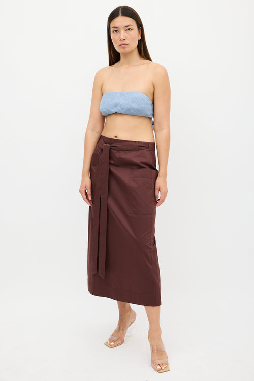 Tibi Brown Wrap Tie Skirt