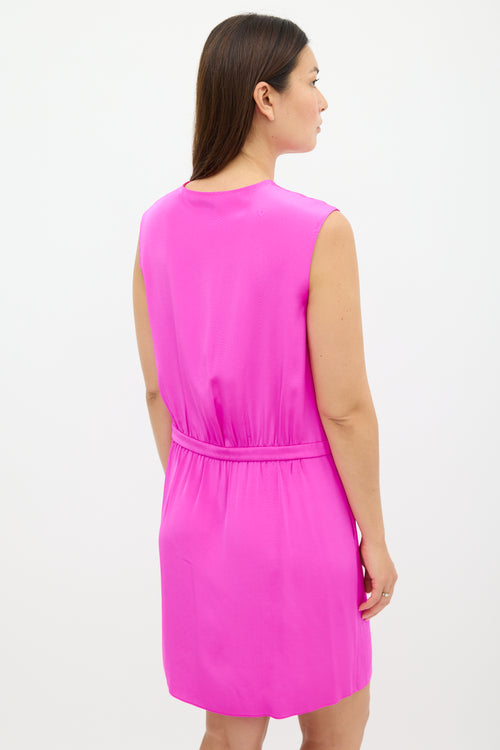 Tibi Fuchsia Silk Wrap Dress