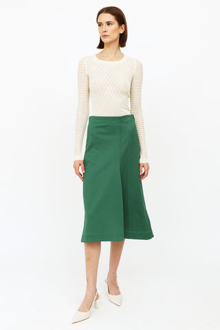 Tibi Green Midi Skirt