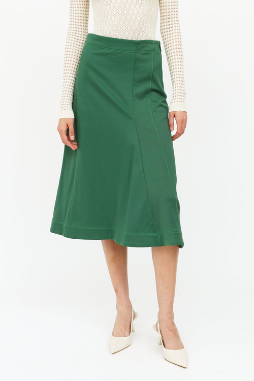 Tibi Green Midi Skirt