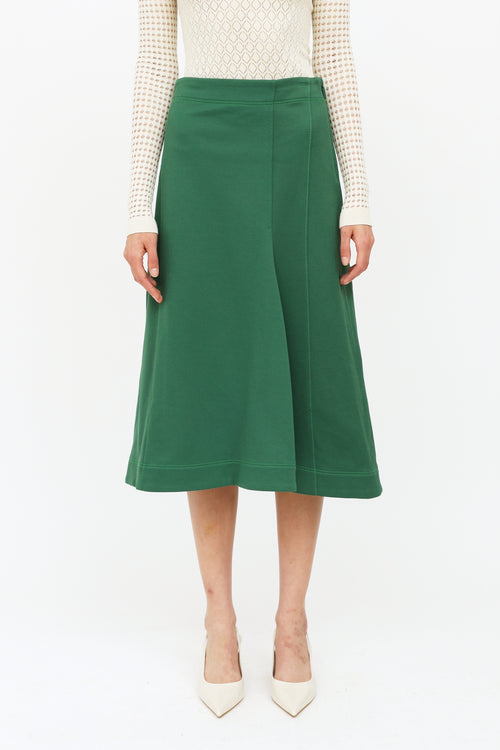 Tibi Green Midi Skirt