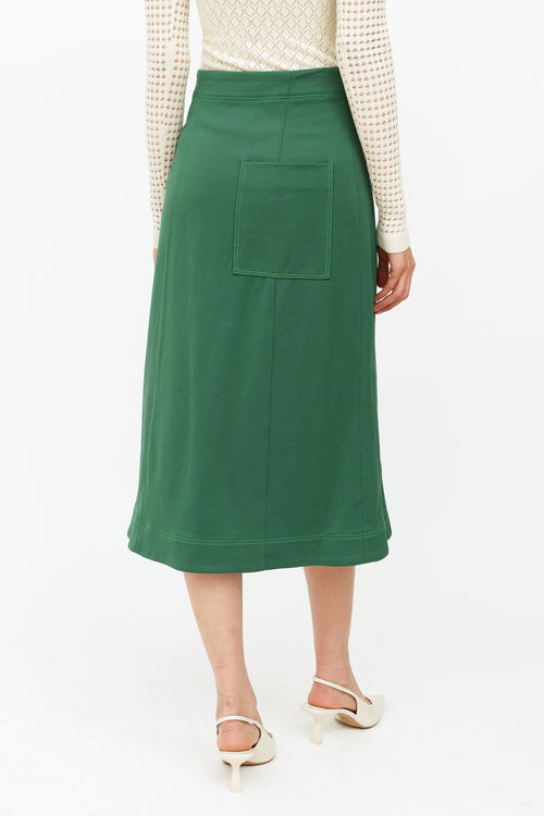 Tibi Green Midi Skirt