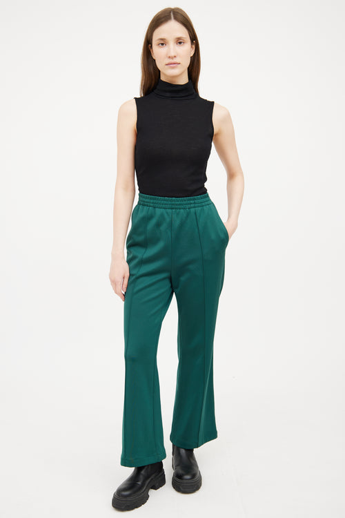 Tibi Green Wide Leg Lounge Pant