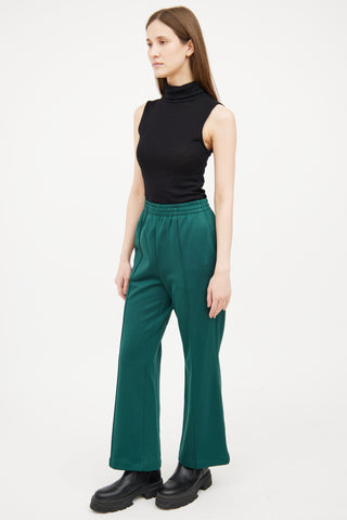 Tibi Green Wide Leg Lounge Pant