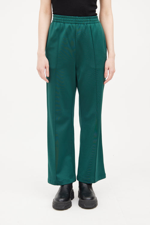 Tibi Green Wide Leg Lounge Pant