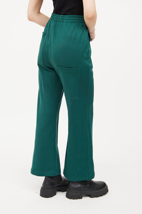 Tibi Green Wide Leg Lounge Pant