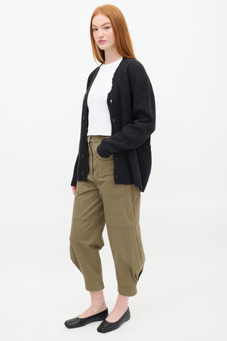 Tibi Khaki Green Cotton Patch Pocket Balloon Trouser