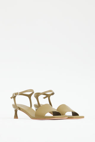 Tibi Green Leather Golly Sandal