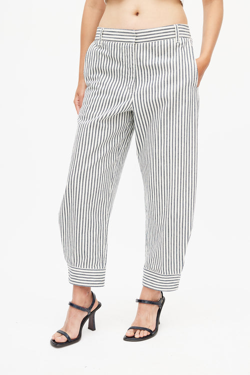 Tibi Navy 
White Striped Blazer Pant Suit