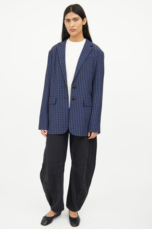 Tibi Navy 
Black Check Blazer