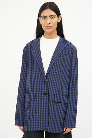 Tibi Navy 
Black Check Blazer