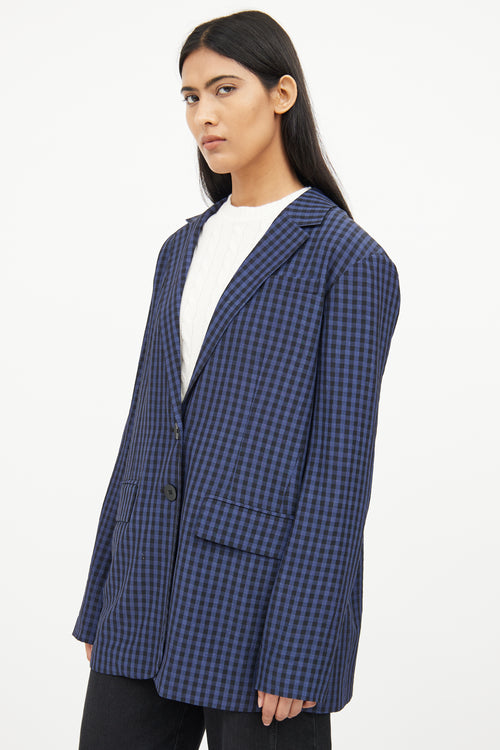 Tibi Navy 
Black Check Blazer