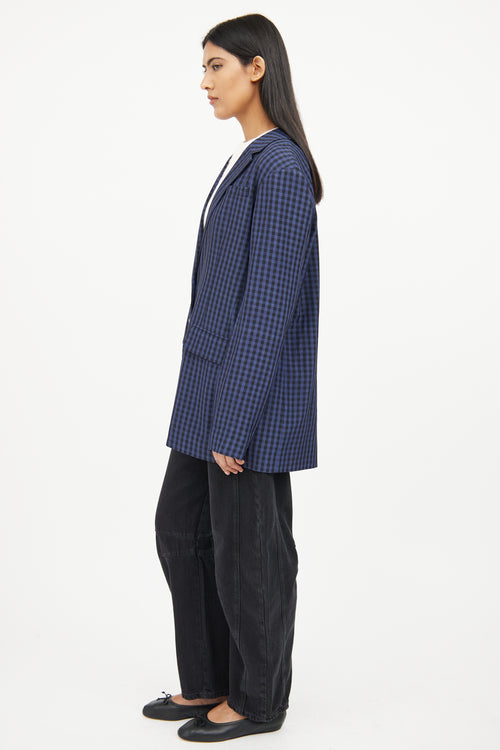 Tibi Navy 
Black Check Blazer