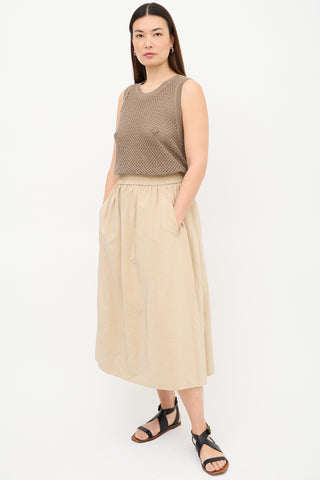 Tibi Nylon Midi Skirt