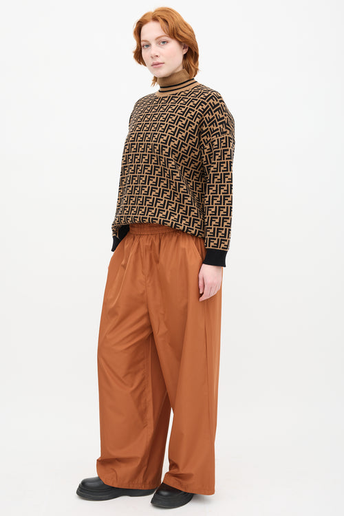 Tibi Sienna Brown Nylon Sporty Pant