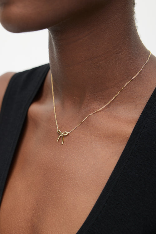 Tiffany 
Co. 18k Gold Bow Necklace