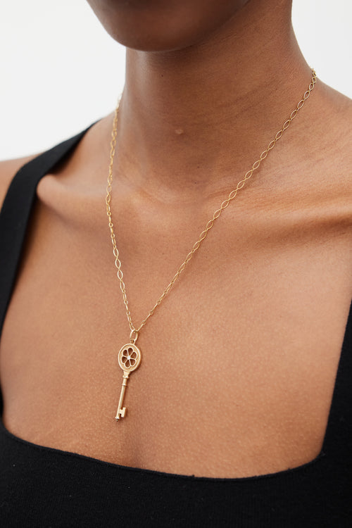 Tiffany 
Co. 18K Yellow Gold Blossom Key Necklace