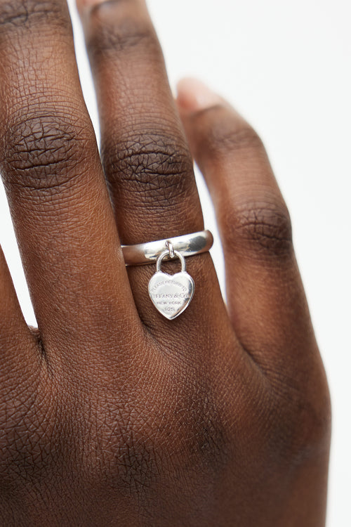 Tiffany 
Co. Sterling Silver Heart Charm Ring