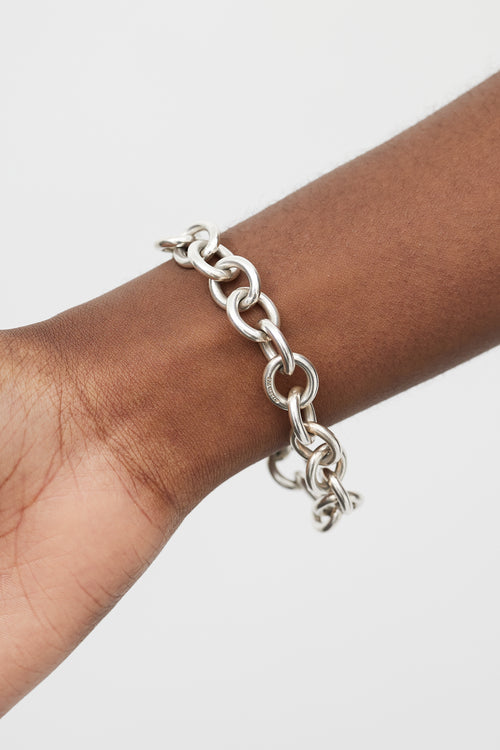 Tiffany 
Co. Silver Open Heart Link Bracelet