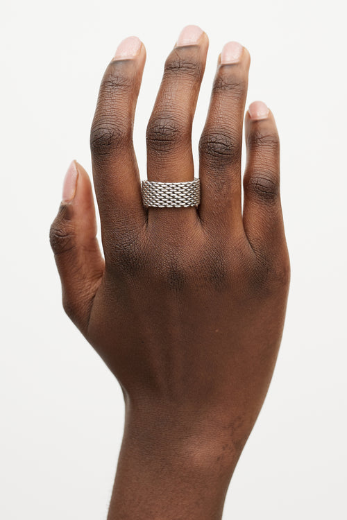 Tiffany 
Co. Silver Wide Chainmail Somerset Ring