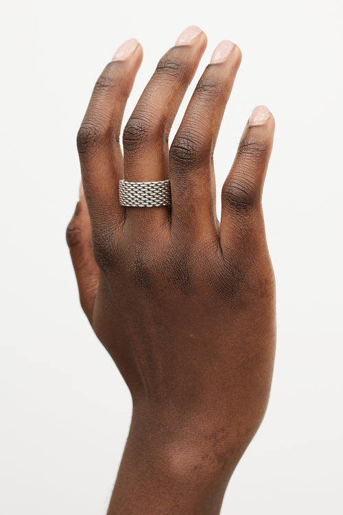 Tiffany 
Co. Silver Wide Chainmail Somerset Ring