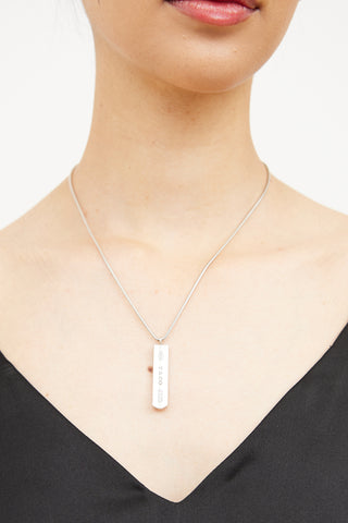 Sterling Silver 2001 Bar Necklace