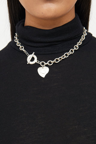 Tiffany 
Co. Sterling Silver Double Heart Toggle Necklace