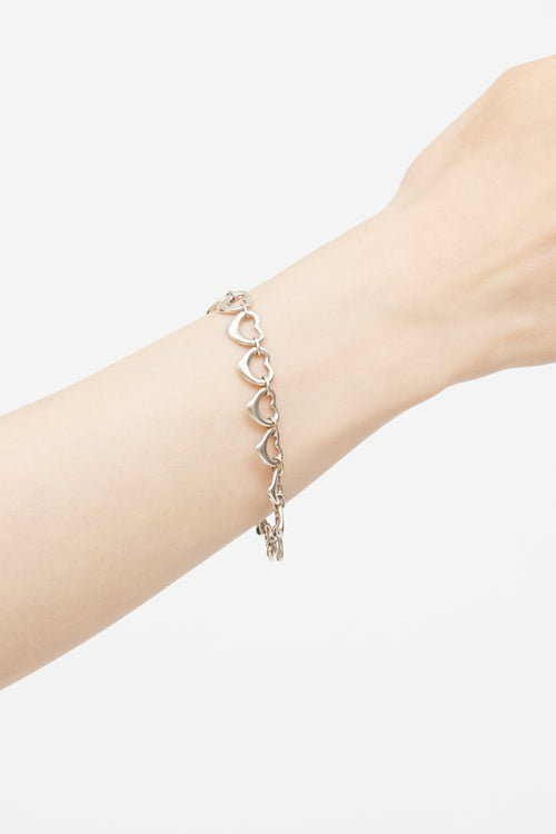 Tiffany 
Co. X Elsa Peretti Sterling Silver Open Heart Link Bracelet