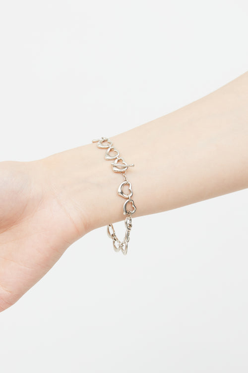 Tiffany 
Co. X Elsa Peretti Sterling Silver Open Heart Link Bracelet